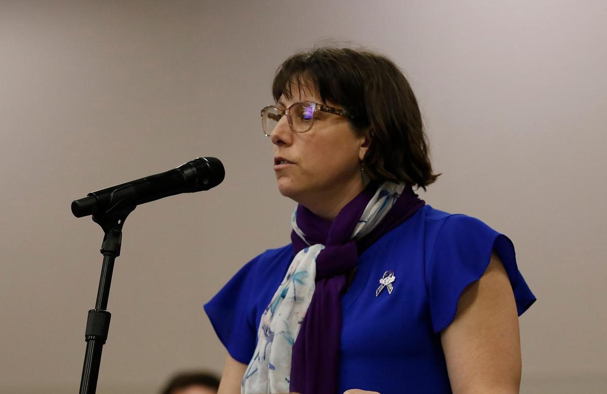 Ann-Marie Christian, a friend of Kristin Smart since fourth grade, speaks at the sentencing for Paul Flores at Monterey County Superior Court in Salinas on March 10, 2023.