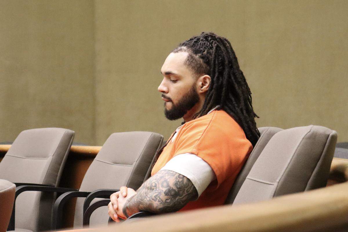 Tremaine Jones awaits his sentence with co-defendants Joshua Murphy and Heather Hunt in San Luis Obispo Superior Court on Oct. 1, 2025. Jones, Murphy and Hunt were convicted in July of conspiring together and sex trafficking a 15-year-old girl.