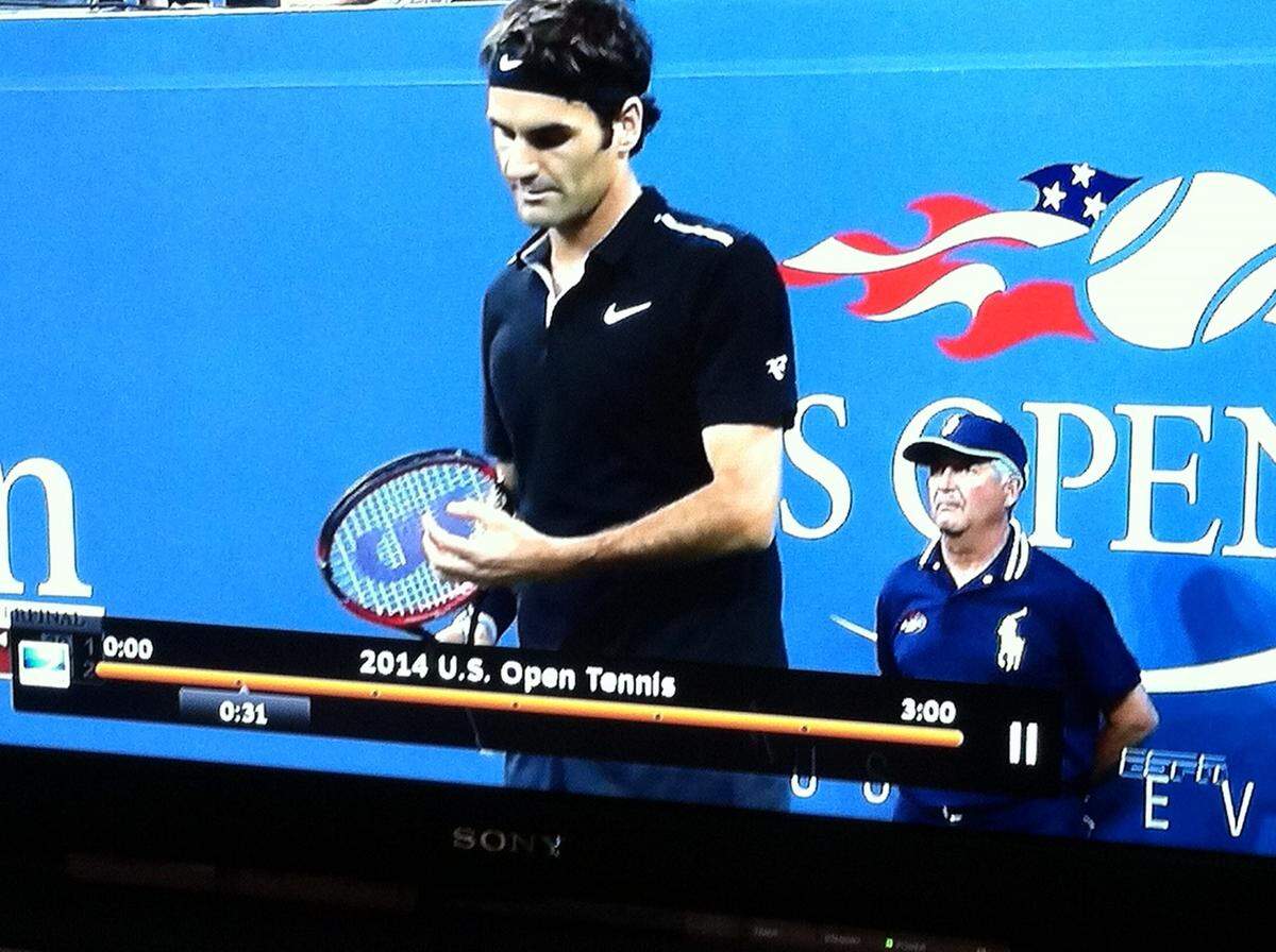 Cambria resident Darius Kaviani officiates a 2014 U.S. Open match involving Roger Federer.