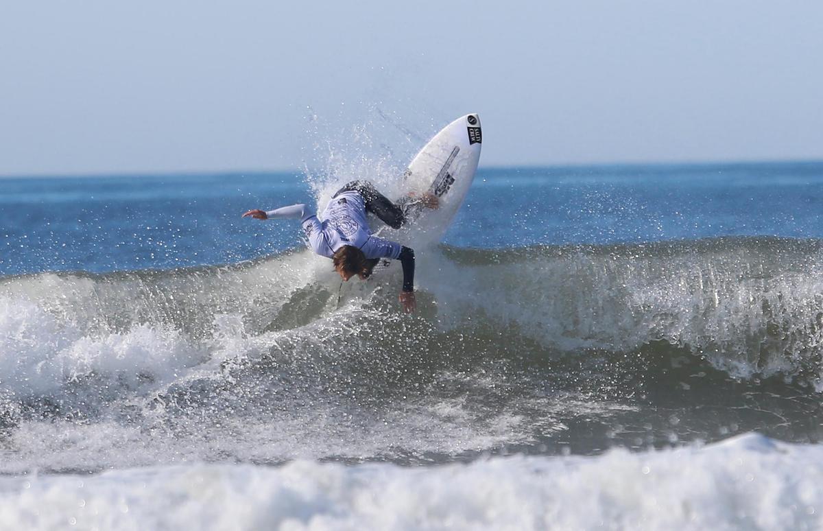 Levi Slawson (USA) competes in heat 2 of a qualify round on Friday.