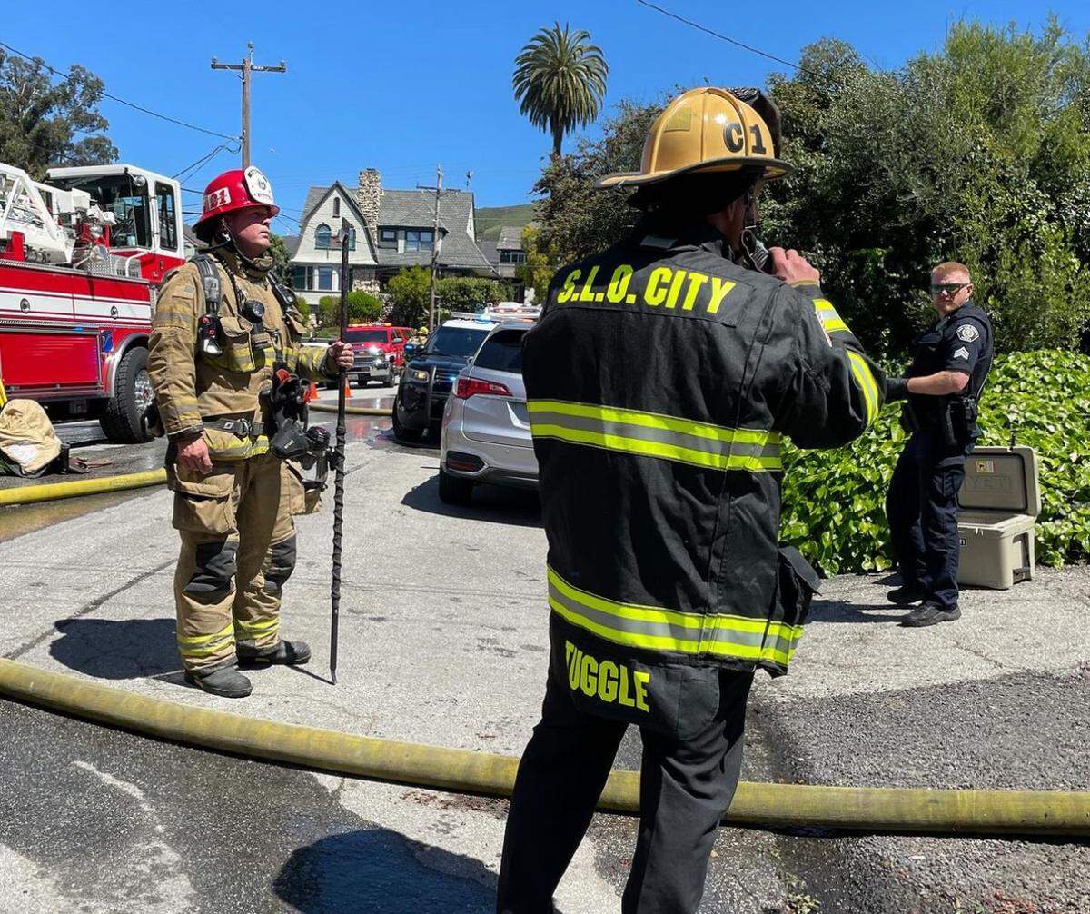 The San Luis Obispo Fire Department responded to a house fire in the 1300 block of Breck Street on April 2, 2024. Crews rescued and revived a resident found not breathing inside the home.