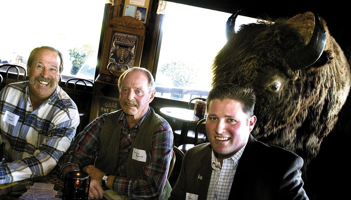 Tunny Ortali, left, Bruce Breault and Toney Breault of F. McLintocks inside their Shell Beach restaurant on Jan. 22, 2004.