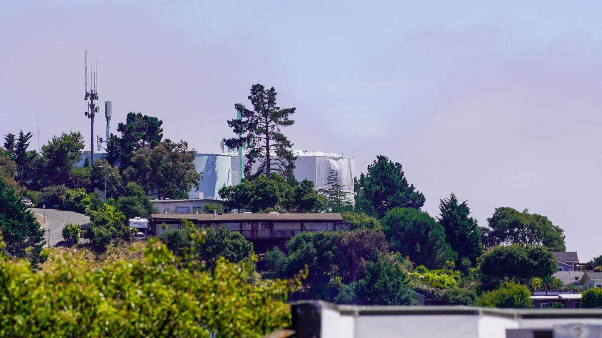 Grover Beach is in the process of repairing one of its three water tanks at its 1541 Hillcrest Drive site, Monday, July 22, 2024.