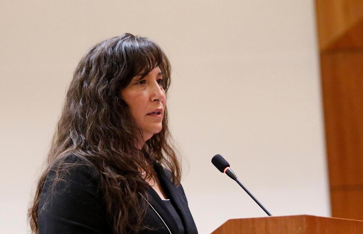 Elaina Cano answers a question as the San Luis Obispo Board of Supervisors interviewed two finalists for the interim clerk-recorder job on Tuesday, Oct. 12, 2021. The board selected Cano for the post.