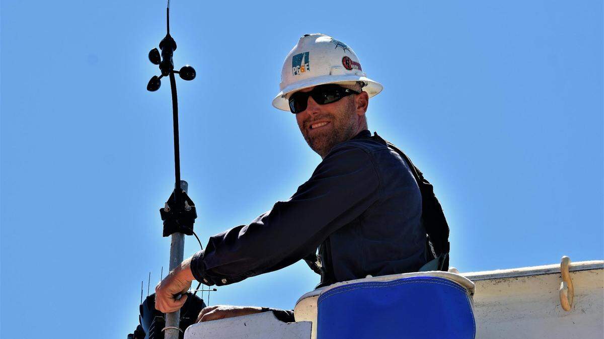 PG&E troubleman Dustin Knutson.