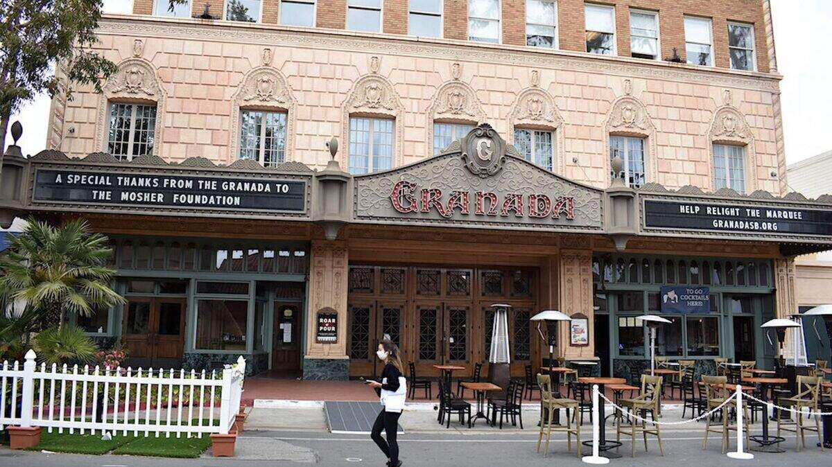 The Granada Theatre is among Santa Barbara theaters requiring that visitors show proof of vaccination or a negative COVID-19 test result before entry.