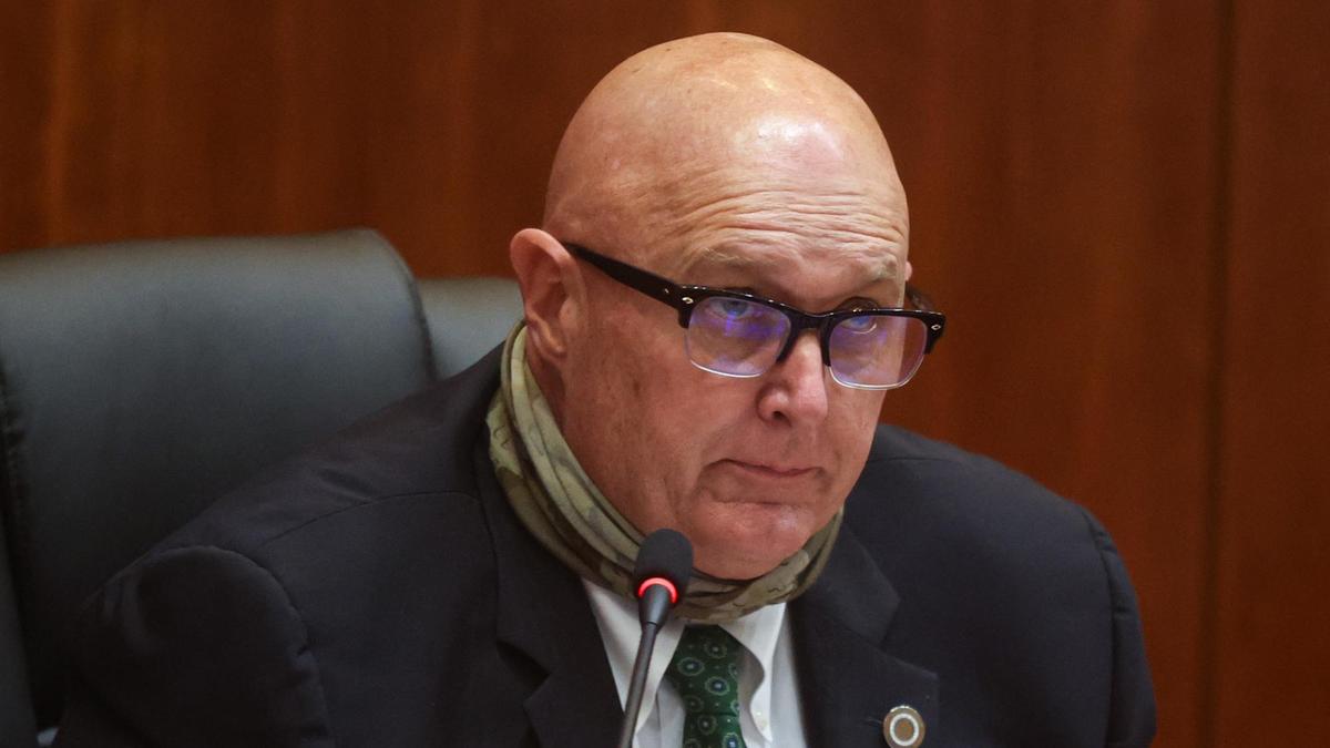 Supervisor John Peschong asks a question of a consultant. The San Luis Obispo County Board of Supervisors listened to public comment as it prepared to formally adopt a redistricting map on Dec. 14, 2021.