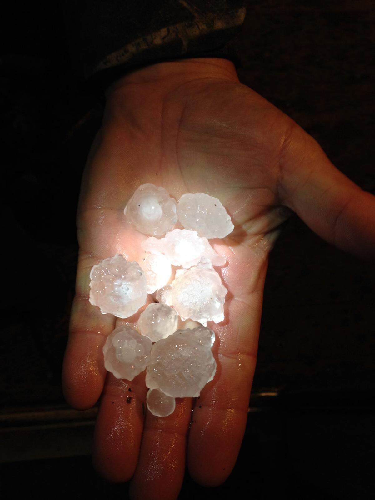 Hailstones in Cayucos.