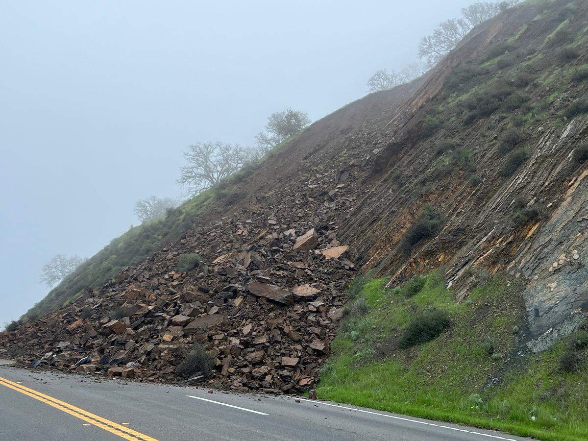 A major rockslide caused a long stretch of Highway 41 to close on Dec. 29, 2025.