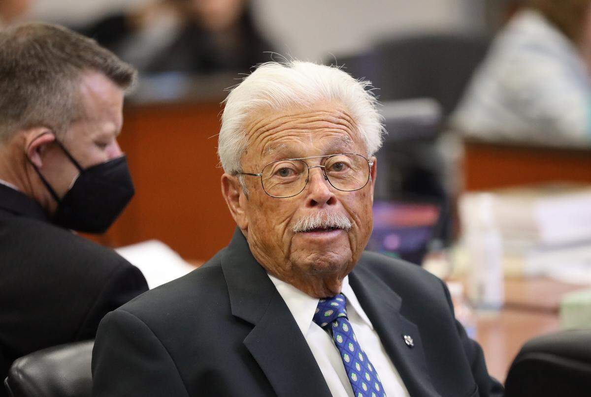 Ruben Flores inside the courtroom during the trial on Aug. 25, 2022. 
