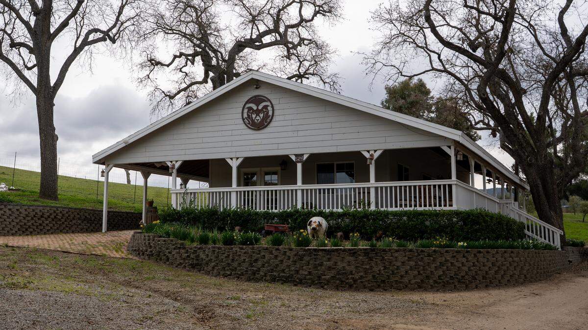 Creston Manor, a 577-acre property on Calf Canyon Road, is up for sale for around $7 million, pictured here Monday, Feb. 9, 2026. The property was once owned by "Jeopardy!" host Alex Trebek and includes 22 acres of vineyard vines, farm land and several residences.
