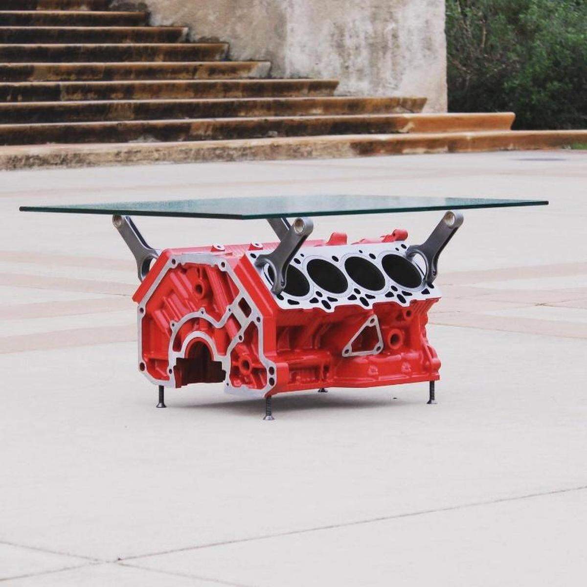Ben’s Automotive Decor (B.A.D.), luxury automotive-themed furniture, will be on display at a new art gallery-coffee shop opening July 19, 2024 in Atascadero. A genuine Ferrari engine is transformed into a stunning coffee table by Ben’s Automotive Decor.