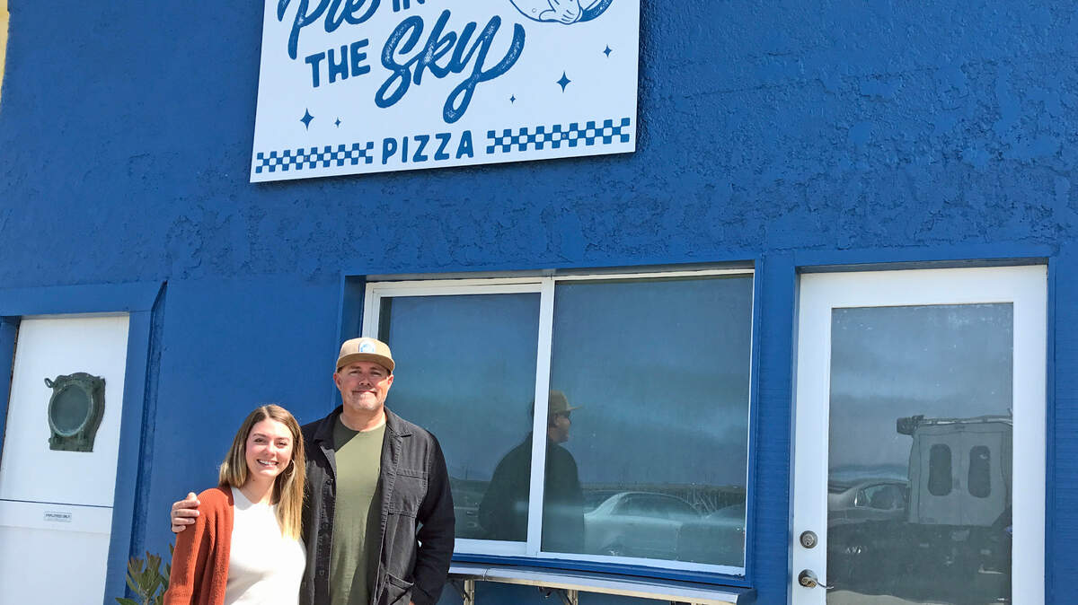 Ellen and Jeremy Sizemore are readying their tiny, walk-up Pie in the Sky shop in Cayucos for its opening soon, they said Saturday, Aug. 3, 2024.