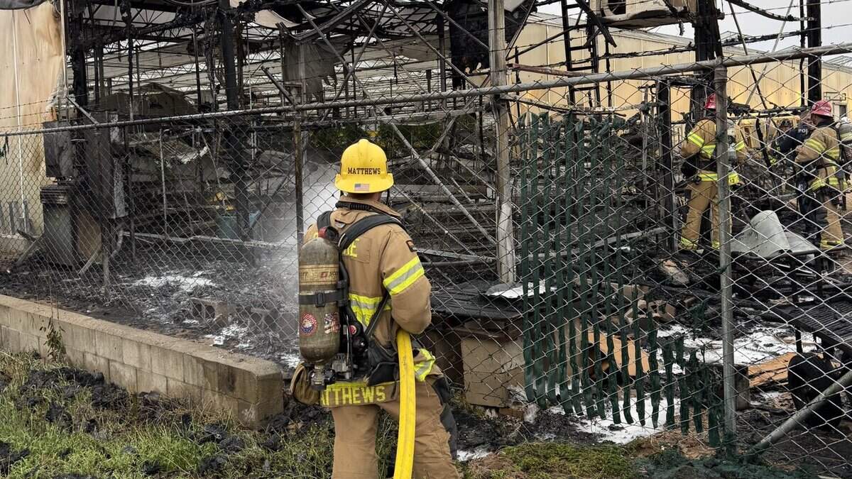 Firefighters responded to a greenhouse fire on Eucalyptus Road in Nipomo on June 16, 2026.
