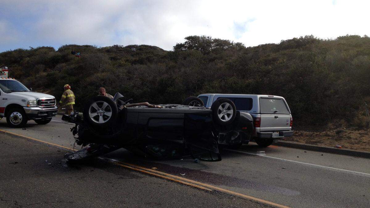 Two of the three vehicles involved in a crash on South Bay Boulevard in Los Osos on Wednesday afternoon.