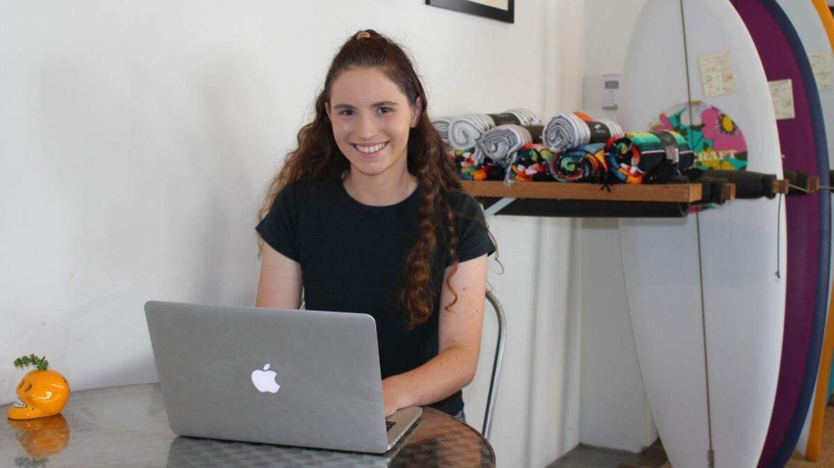 The Cramm founder Olivia Seltzer composes her email and text newsletter for a global audience ... of teenagers like herself. “I see it as kind of being a resource and a tool for young people so they have all the knowledge they need to create change in the world,” she says.