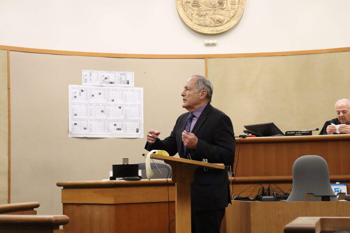 Deputy District Attorney Jerry Lulejian made his closing arguments on Dec. 17. 2025, prosecuting Janet Marie Brown, who was charged with five counts of falsifying medical records with fraudulent intent in relation to the overdose death of Paso Robles teen Elina Branco. Brown’s trial resulted in a hung jury on Dec. 19, 2025.