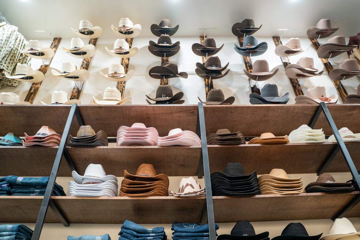 Hats of various materials and shapes sit on display at Salinas Charreria & Western Wear The interior of Salinas Charreria Western Wear, pictured here on Tuesday, Jan. 27, 2026. Salinas Charreria & Western Wear opened its San Luis Obispo location Jan. 3 and has proved a hit already, drawing large crowds on opening day.