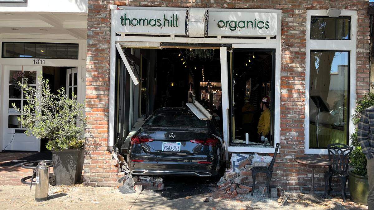 A driver crashed into the front of Thomas Hill Organics in Paso Robles on May 7, 2024.