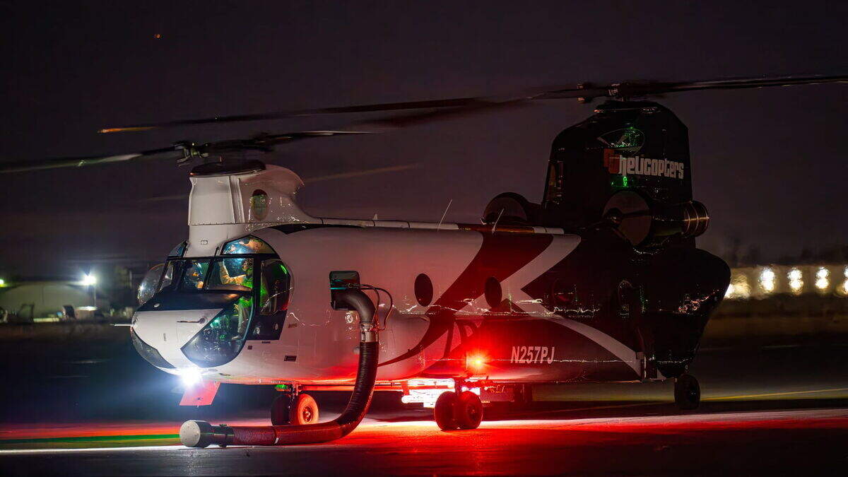 The nighttime firefighting Helitanker 7PJ returned to the Paso Robles Air Attack Base for the 2026 peak fire season.