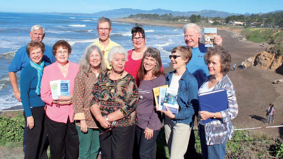Rough Writers members, left to right, gather at Moonstone Beach:âTed Siegler, Robbin Miller, Patricia Heineman, Donna Kean, John Lamb, Anne Bennett, Sheri Humphreys, Helen Mandlin, Ken Renshaw, Sherry Eiselen and Barbara Snyder.