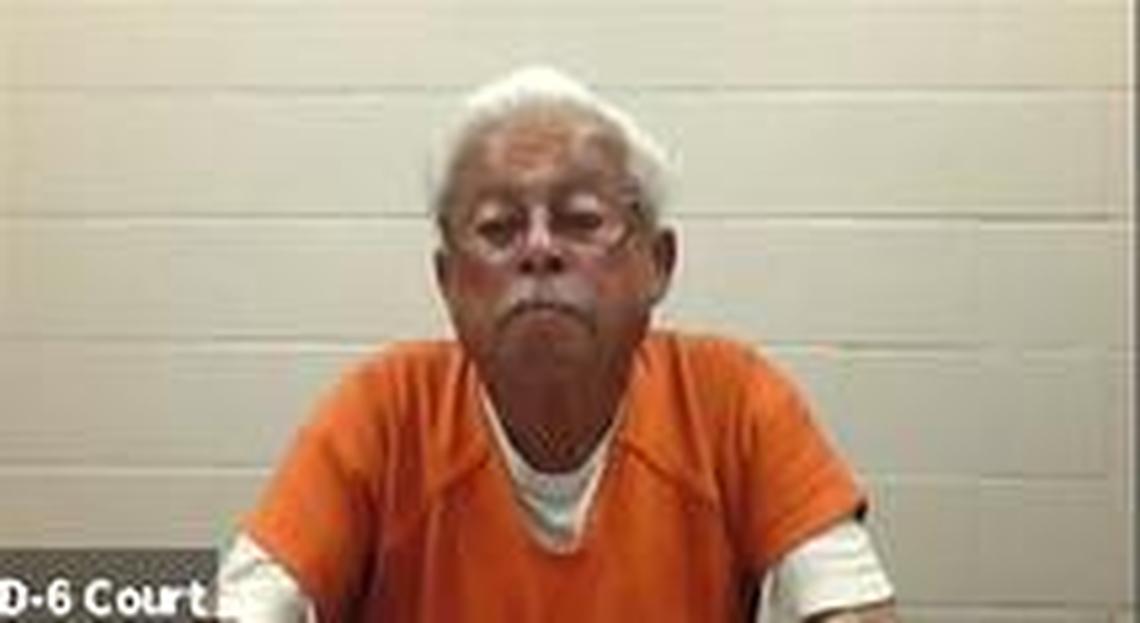 Ruben Flores, 80, appears at his arraignment. He was taken into custody in Arroyo Grande and booked into County Jail on suspicion of being an accessory to the murder of Kristin Smart.