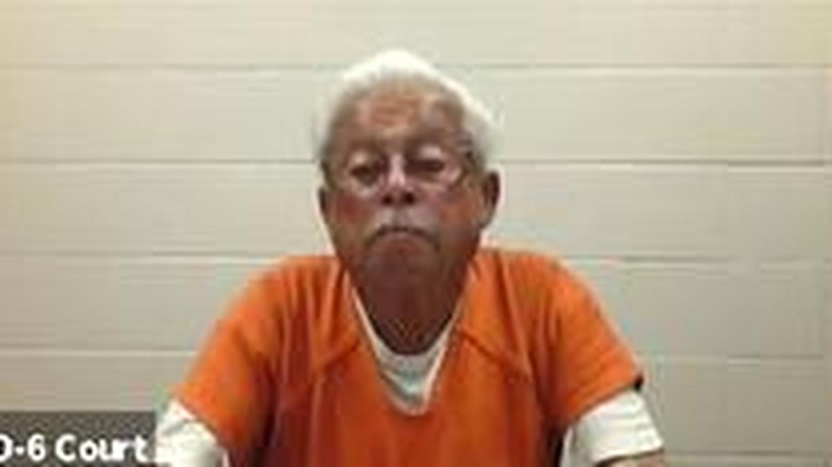 Ruben Flores, 80, appears at his arraignment. He was taken into custody in Arroyo Grande and booked into County Jail on suspicion of being an accessory to the murder of Kristin Smart.