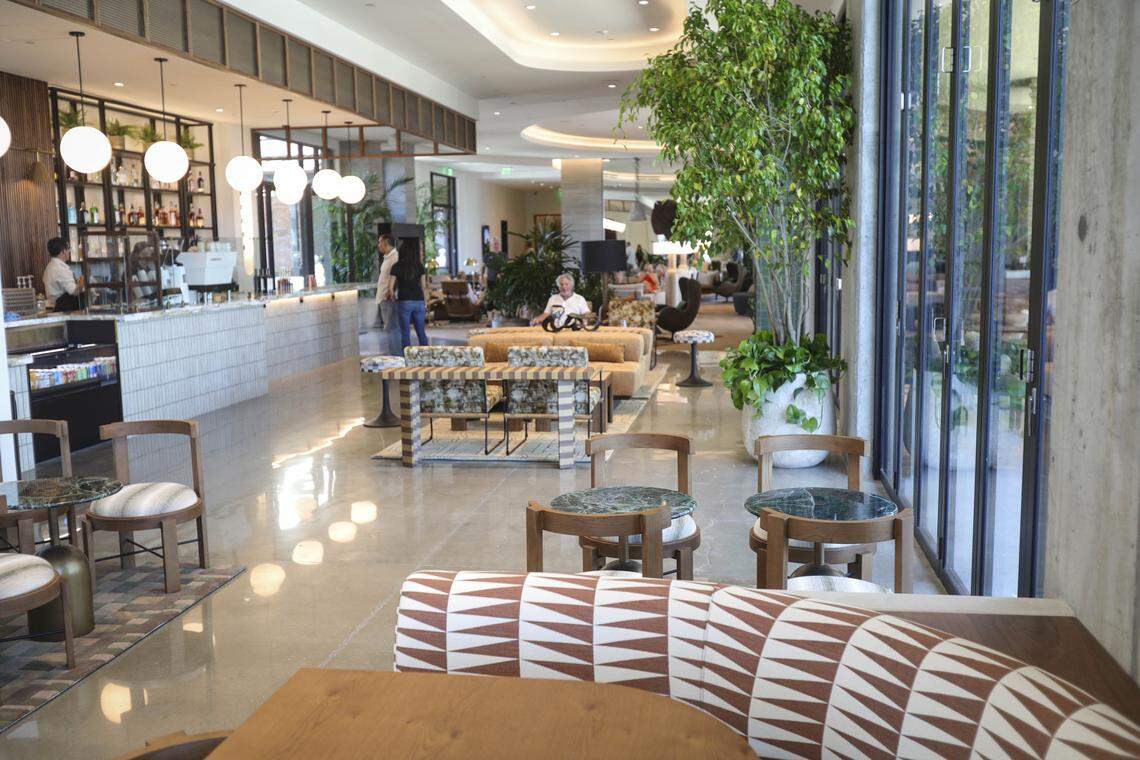 Ava Hotel in Paso Robles breakfast area converts to a bar in the evening, seen here on Aug. 20, 2025.