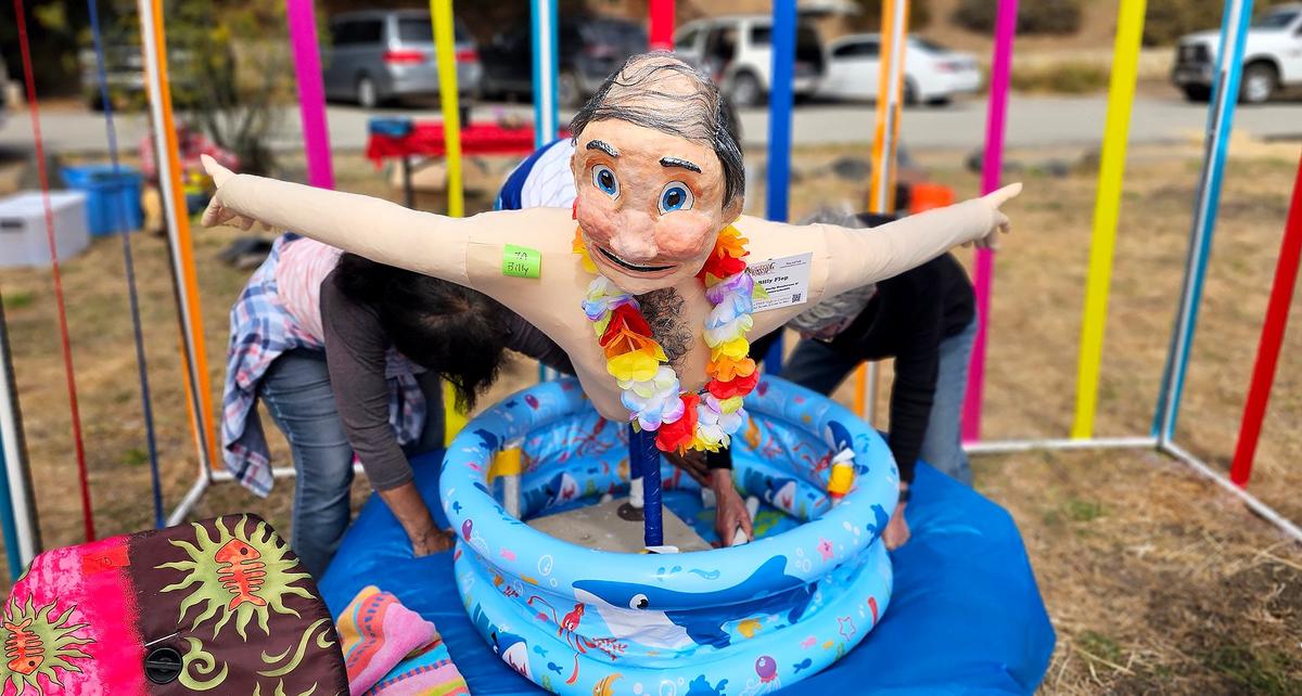 Cambria’s Scarecrow Festival is back. It runs the entire month of October. The Fun ‘n’ Games scarecrow display inspired by Shelly Henderson.