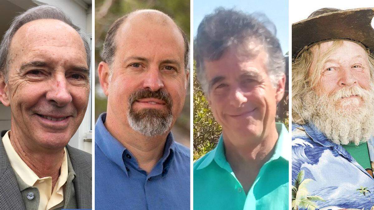 Four new candidates have joined the race for San Luis Obispo City Council, from left, James Lopes, Abe Lincoln, Jeff Specht and Don Hedrick.