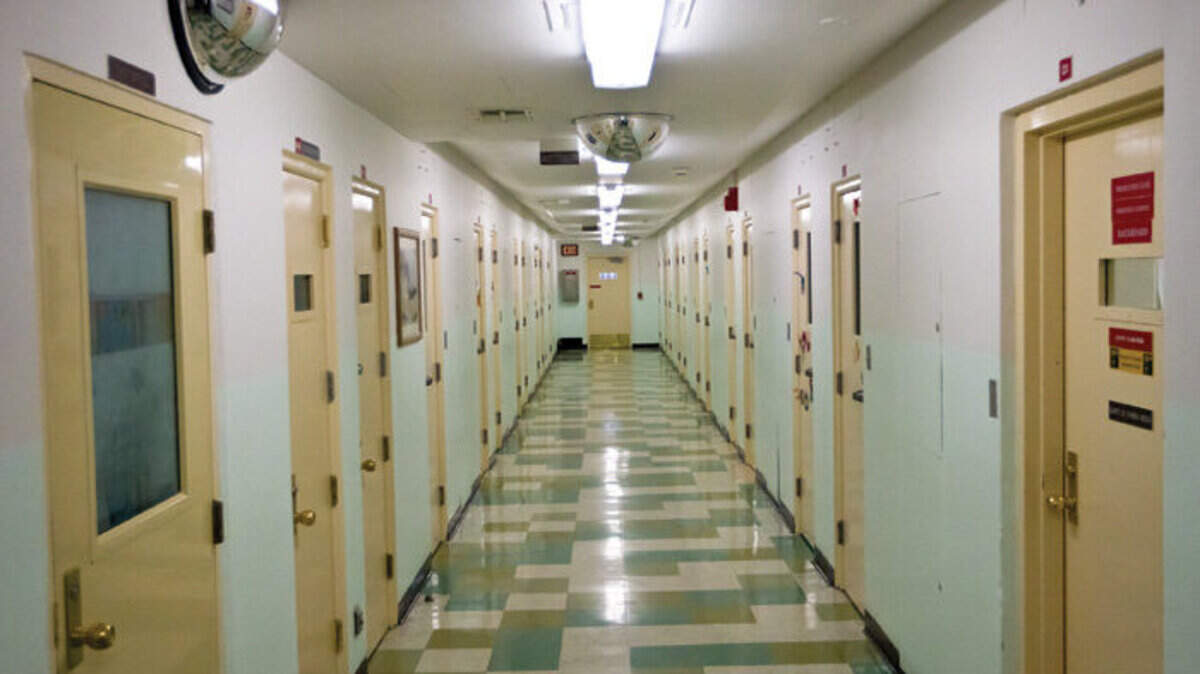 An empty hallway at Atascadero State Hospital. California safety investigators Thursday issued three citations totaling $38,555 against ASH for unsafe working conditions.