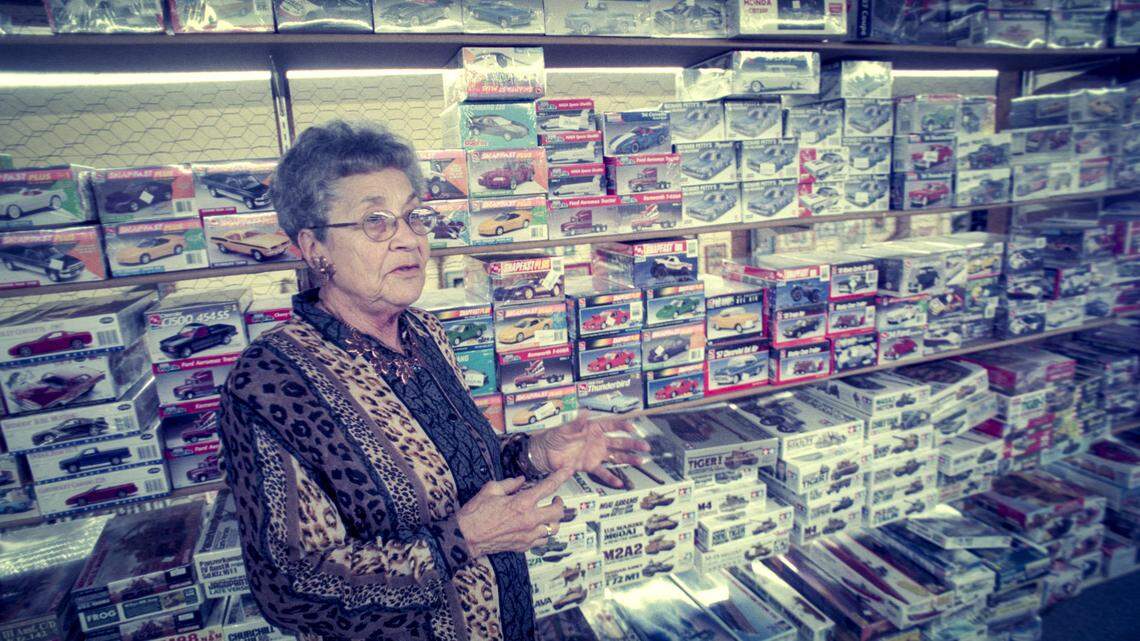 Beth Law, owner of Laws Hobby Center, talks about competition from the big box store, Michaels opening at the Marigold Center on Nov. 25, 1998.