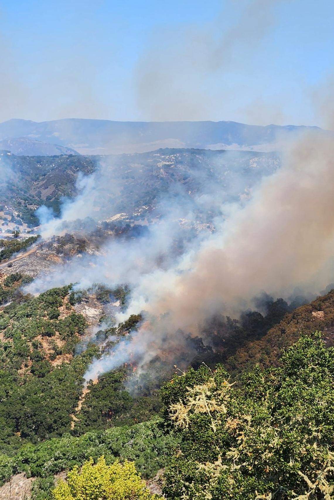 Cal Fire conducts a controlled burn to remove 100 acres of hazardous vegetation along Thousand Hills Road, east of Pismo Beach, from Oct. 2 through Oct. 3, 2023.