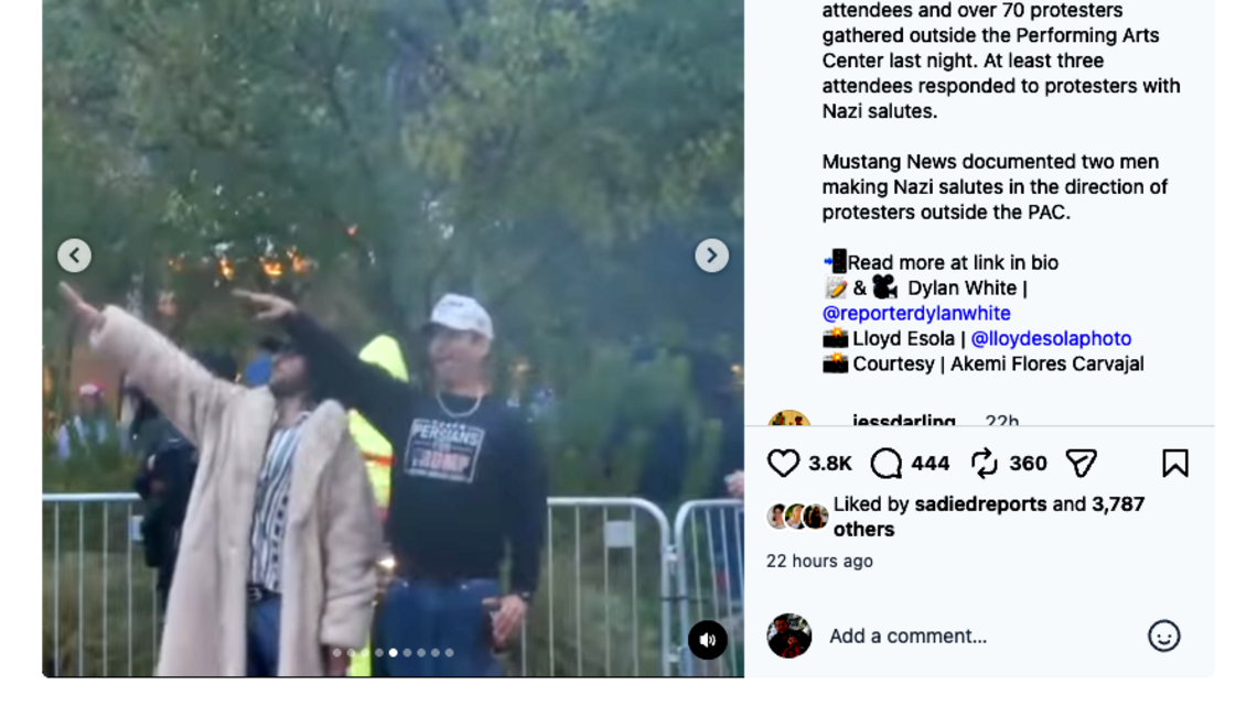 Men taunt protesters with Nazi salutes before Turning Point USA event at Cal Poly SLO