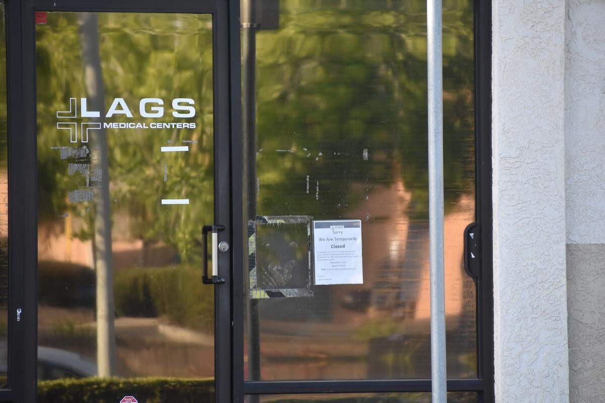 Lags Medical Centers has closed multiple clinics on the Central Coast and beyond. A sign at the Carmen Lane location in Santa Maria claims the closure is temporary and provides contact information for accessing medical records.