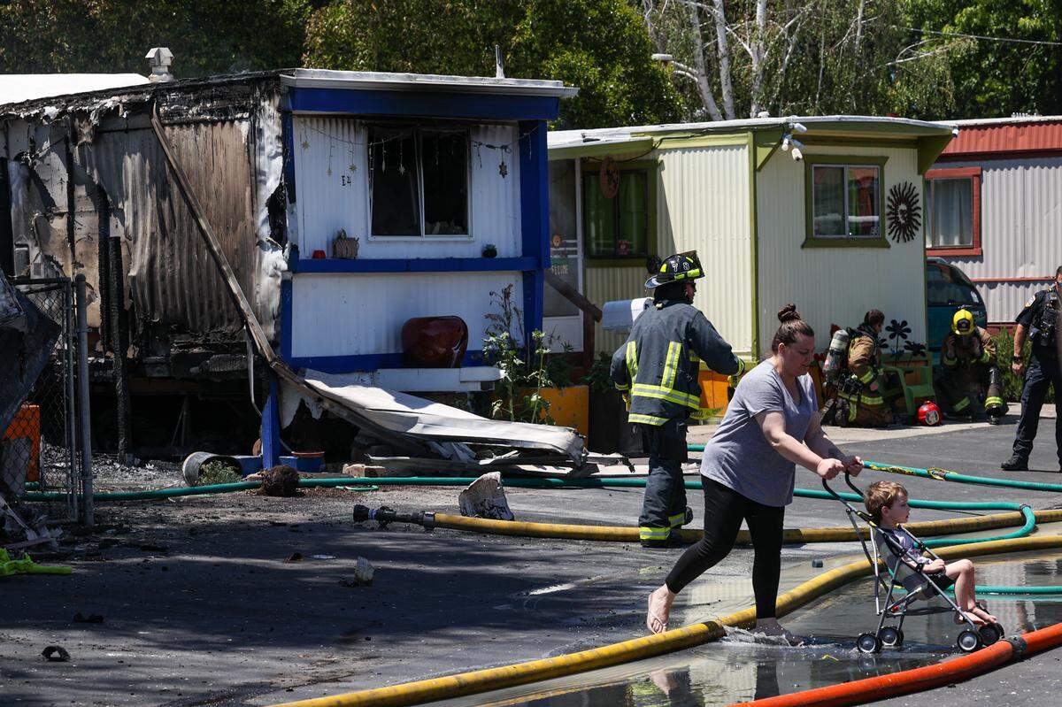 Five mobile homes were destroyed by fire in Santa Margarita on May 13, 2022.