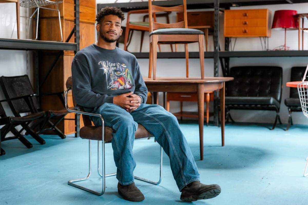 In addition to vintage clothing, Thrifty Beaches in downtown San Luis Obispo also sells vintage furniture pieces. Owner Adam Kemp is a Cal Poly MBA student.