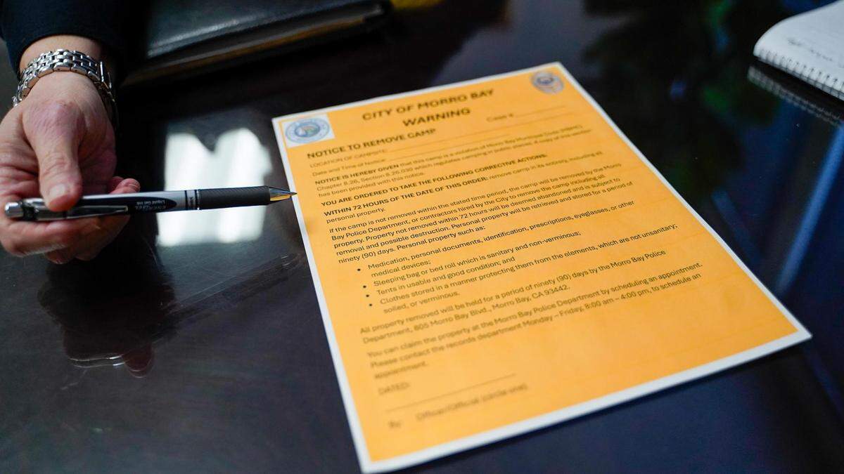 Morro Bay’s new camping ordinance was approved by the City Council in December 2023 and prohibits camping for more than 24 hours in one location or within specific distances of roads, residential areas and some public property. If a resident is found in violation of the city’s regulations, they will be given a notice informing them they have 72 hours to leave the site.