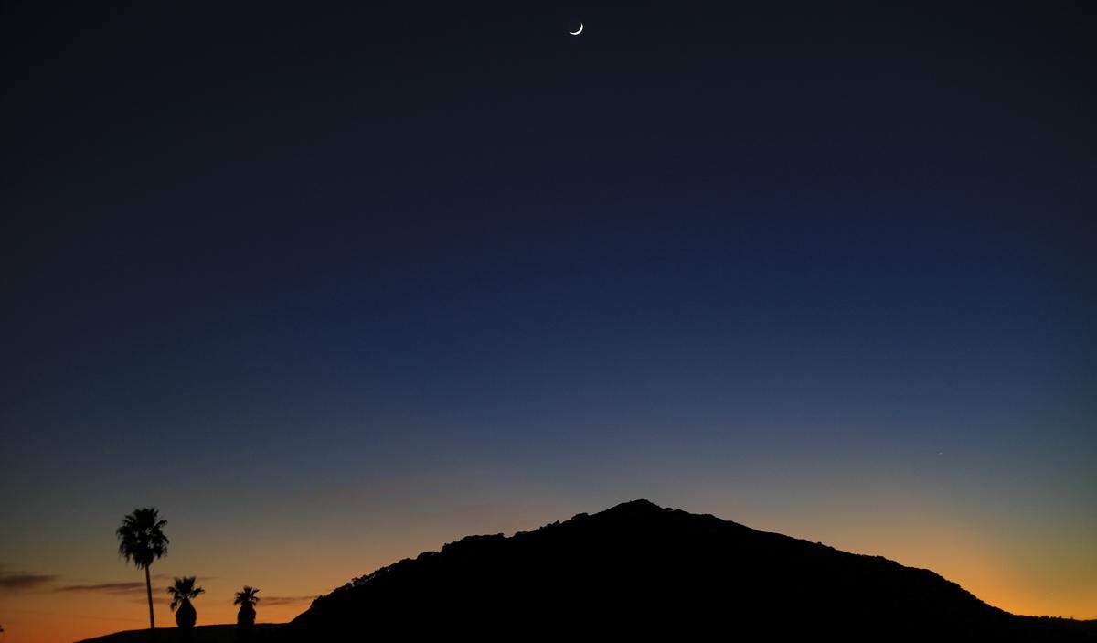 The sun sets over Cerro San Luis. The City Council passed a permanent ordinance on Tuesday, Nov. 9, 2021, that allows night hiking and biking by permit.