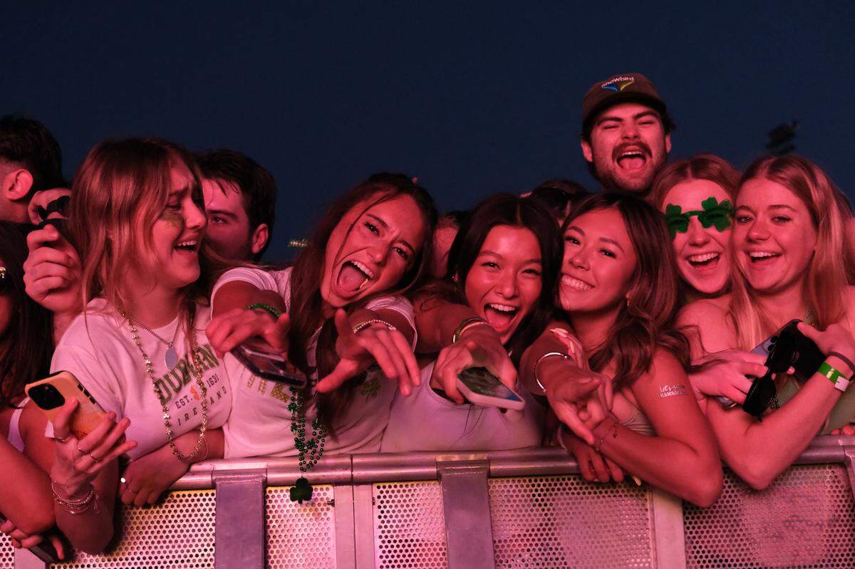 Cal Poly students enjoy watching Galantis perform at Cal Poly’s “Morning on the Green” music festival on March 15, 2025. The festival was sponsored by the university to give students a safer option instead of partying in the streets on St. Fratty’s Day.