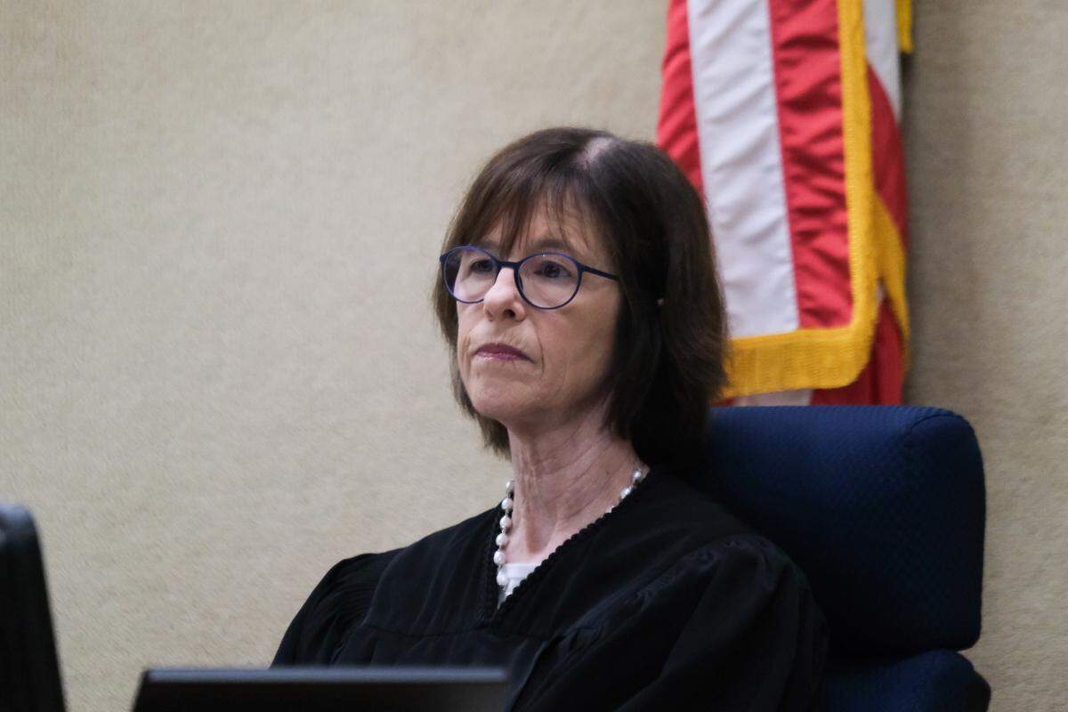 San Luis Obispo Superior Court Judge Rita Federman sentences former San Luis Obispo County Board of Supervisor candidate Michelle Marie Morrow to 90 days in jail and two years of probation for election fraud crimes in San Luis Obispo Superior Court on April 7, 2025.
