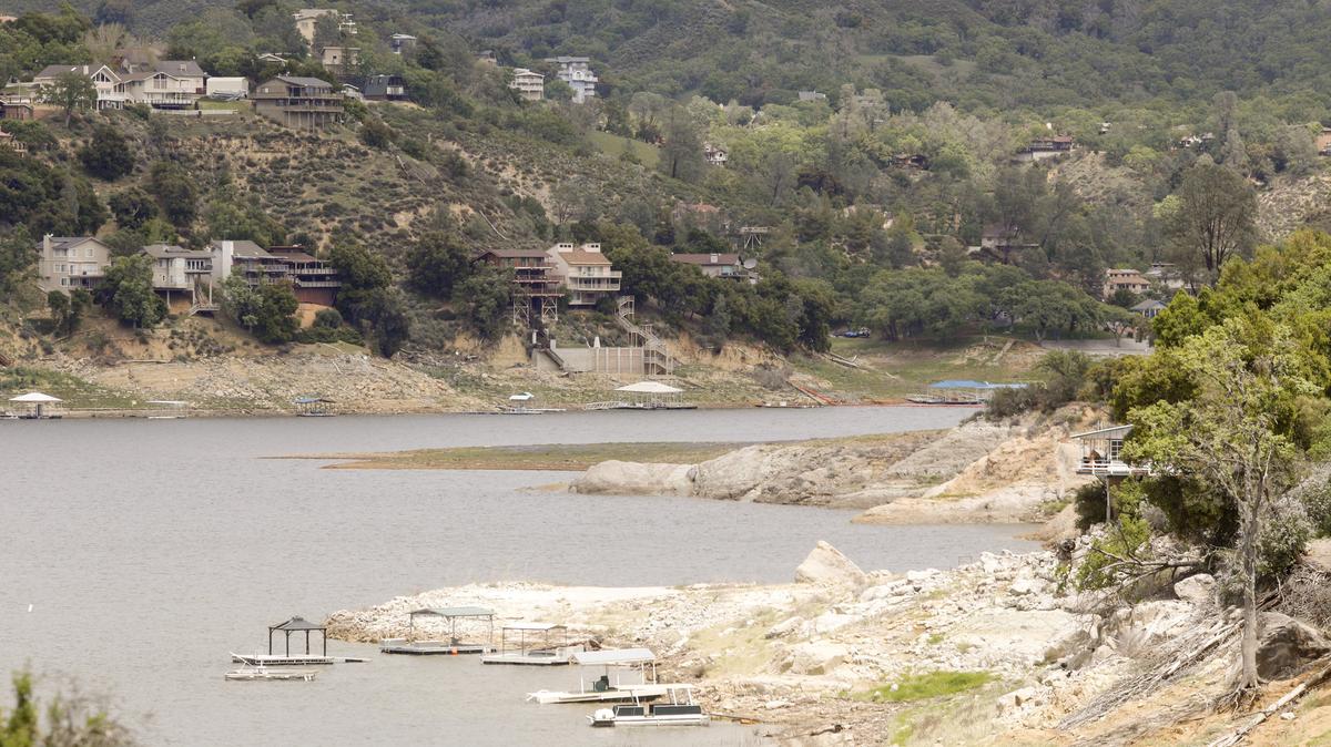 Lake Nacimiento as seen from Cal Shasta, a lakeside community in San Luis Obispo County. The reservoir was 51 percent full in this photo, and is currently at 27 percent of total capacity. Lakeside residents are threatening a lawsuit over alleged mismanagement of the reservoir.