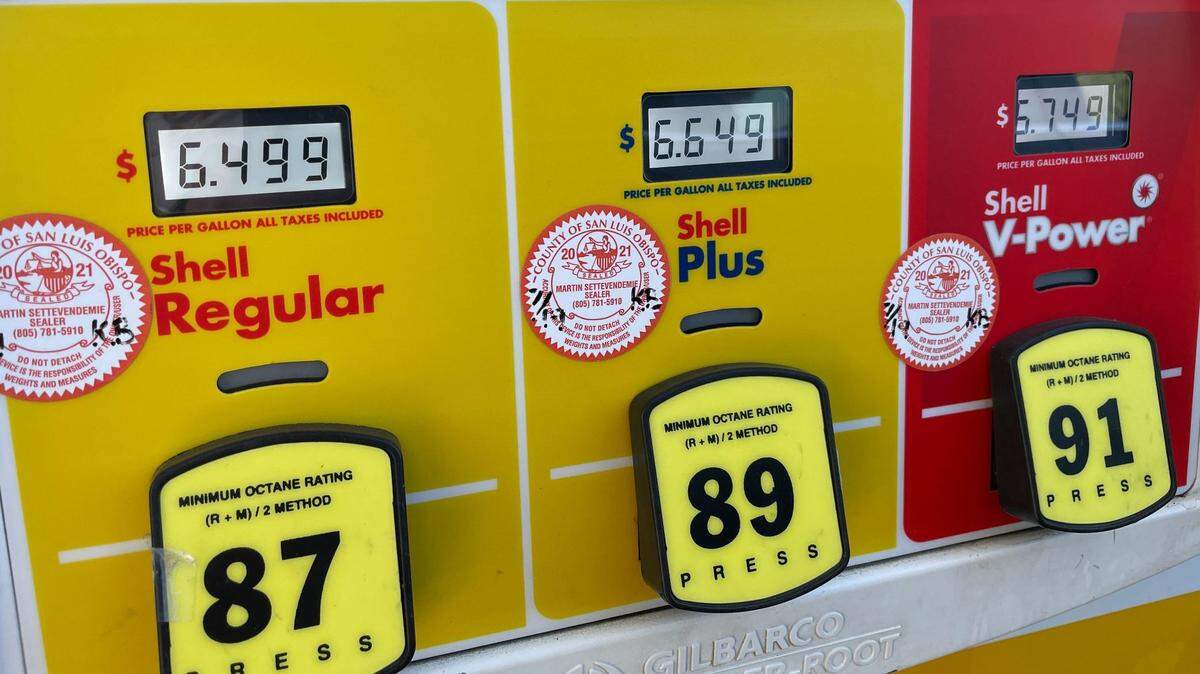 Gas at the Shell Station on Madonna Road was well above $6 on Thursday, May 19, 2022, across all grades.
