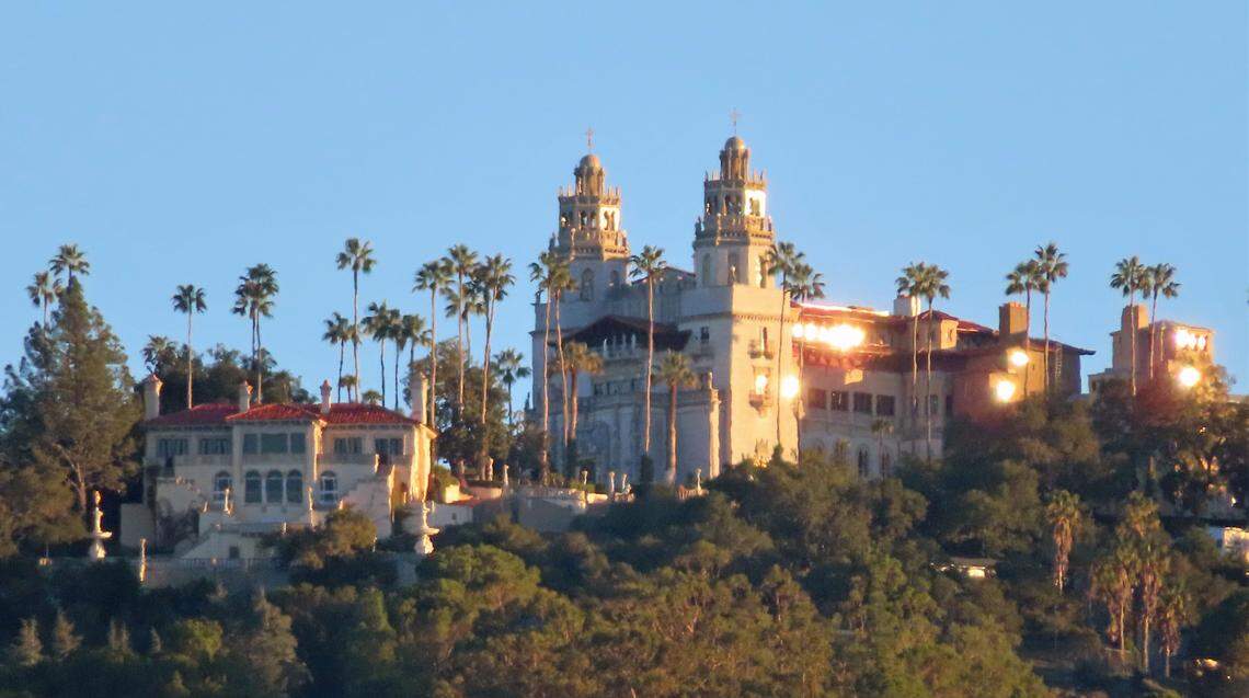 Dawn breaks over Hearst Castle in December, 2021, as captured by photographer/cyclist Bill Franciscovich of Cambria.