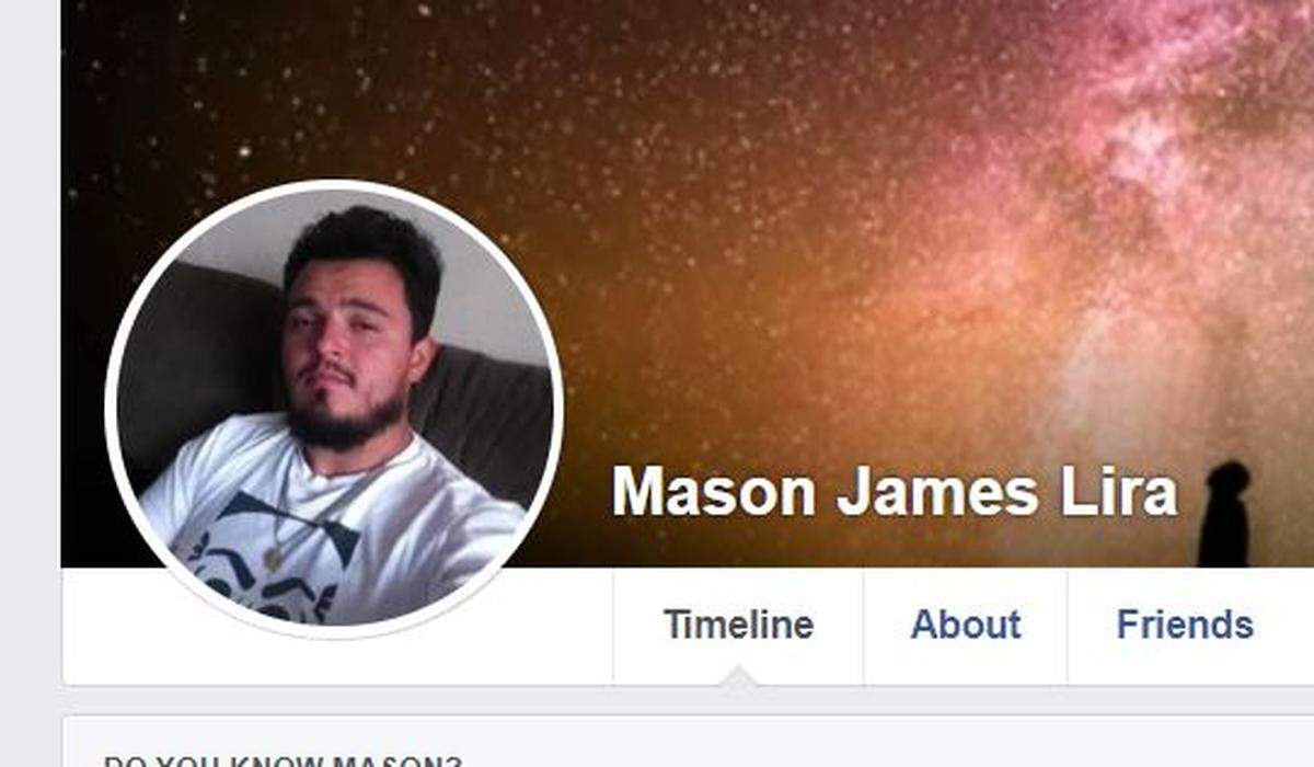 A screen capture of the Facebook profile for Mason James Lira, 26, who officials say is a transient from Monterey County. Lira is suspected of killing one Paso Robles man and wounding a county Sheriff’s deputy in a gunfight on June 10, 2020.