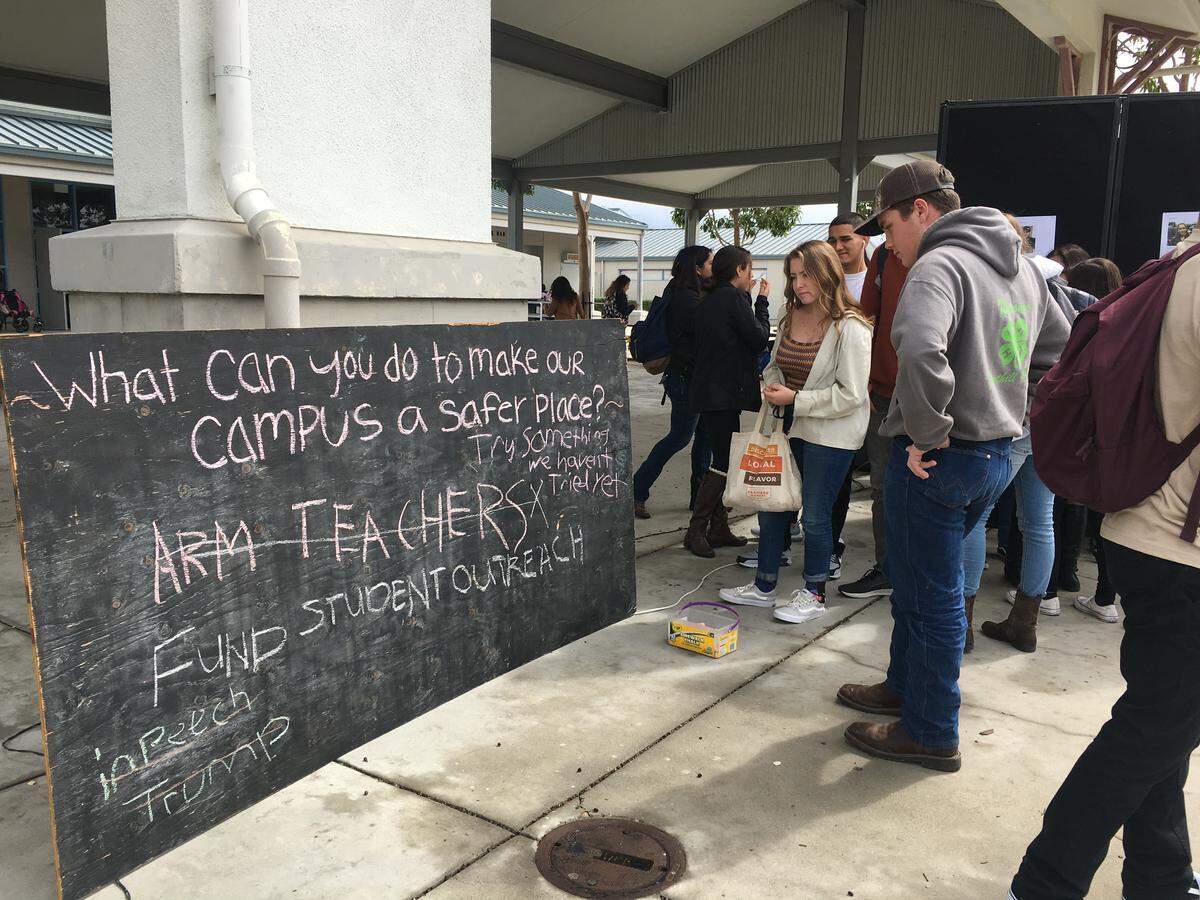Nipomo High School Associated Student Body hosted a luncthime activity for students to share their thoughts on campus gun safety.