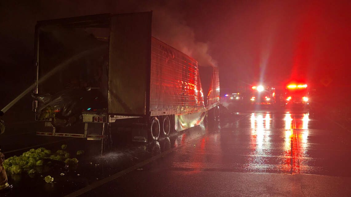 Big rig catches fire on Highway 101 in Pismo Beach | San Luis Obispo ...