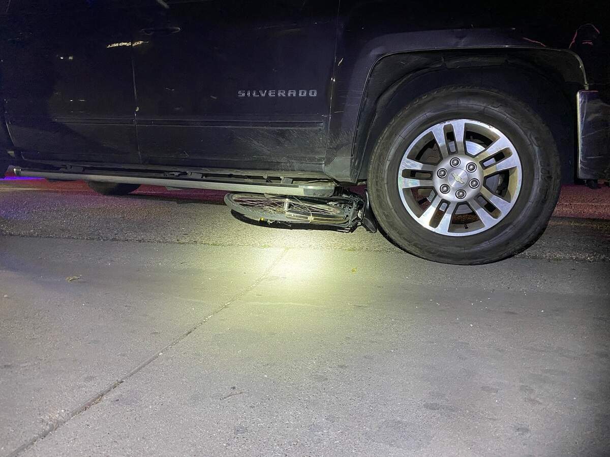 A San Luis Obispo cyclist was hit by a truck and dragged around 30 feet down Broad Street late Tuesday evening.