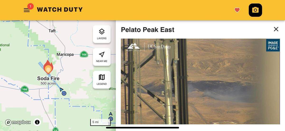 A 500-acre vegetation fire burned near the San Luis Obispo County line on Dec. 21, 2024.