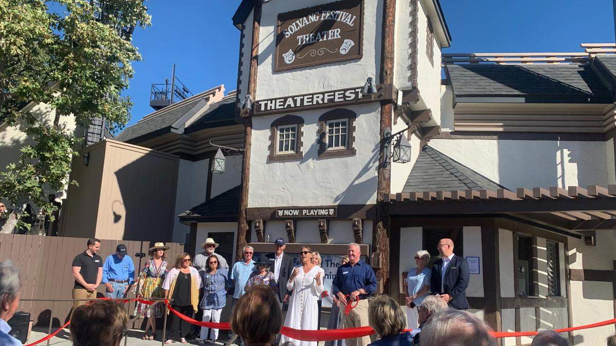 Solvang Theaterfest celebrates the renovation with a ribbon-cutting ceremony on Tuesday, July 12, 2022.